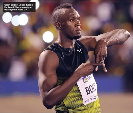  ?? PHOTO AFP ?? Usain Bolt est un produit de l’université technologi­que de Kingston.