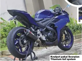  ??  ?? Knalpot pakai Scorpion Titanium full system