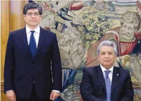  ??  ?? ENCUENTRO. El presidente Moreno junto al canciller Valencia. (Archivo)