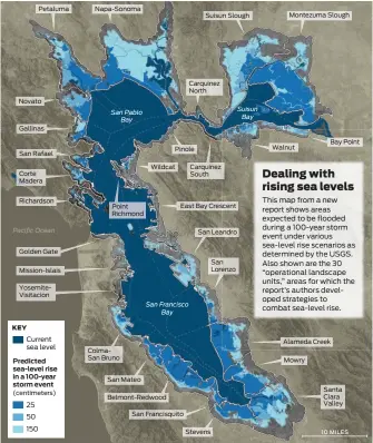  ?? Todd Trumbull / The Chronicle ?? Source: San Francisco Bay Shoreline Adaptation Atlas