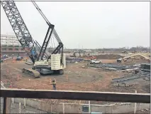  ?? OKLAHOMAN] [NATHAN RUIZ/THE ?? The view from the home-plate entrance of O'Brate Stadium, which is under constructi­on but expected to be Oklahoma State's home ballpark beginning with the 2020 season.