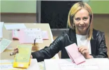  ?? AFP ?? Giorgia Meloni se perfila como la próxima primera ministra.