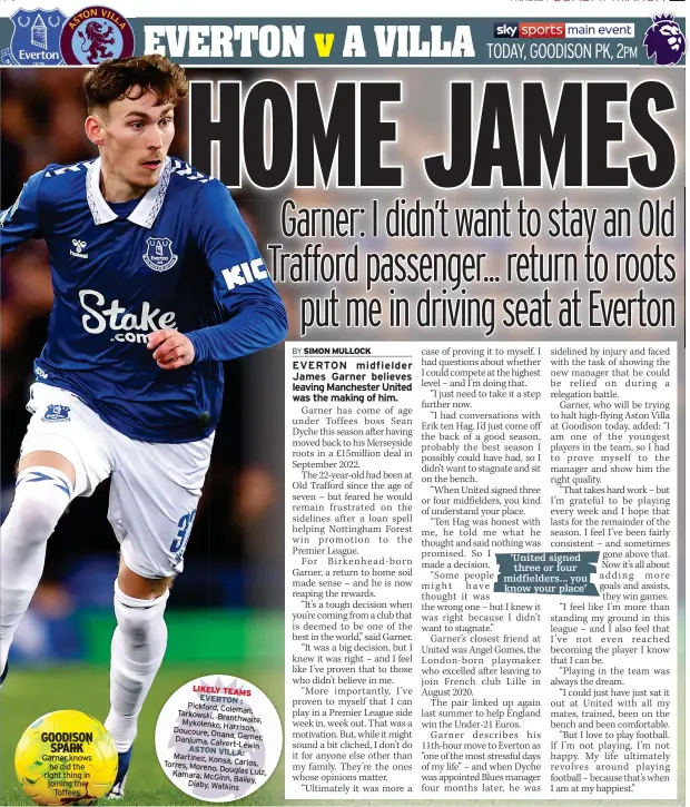  ?? ?? Garner knows he did the right thing in joining the Toffees