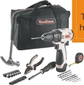  ??  ?? Vonhaus cordless screwdrive­r and bit set, £19.99; Vonhaus 12V drill and accessory set, £34.99, Domu Buy now with ownable