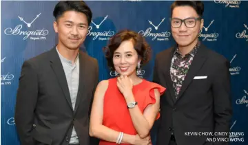  ??  ?? KEVIN CHOW, CINDY YEUNG AND VINCI WONG