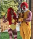  ?? TWITTER ?? From top: Ex-Leaf James Reimer, wife April as Jack and Jill. Vegas Golden Knights James Neal as Pennywise. Avalanche’s Nikita Zadorov, family in McDonald’s look.