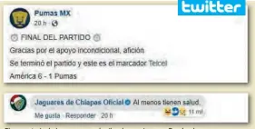  ??  ?? El comentario de Jaguares generó miles de reacciones en Facebook.