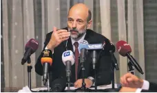  ?? AFP ?? Omar Al Razzaz, Jordan’s new prime minister, has insisted that tackling corruption is a government priority