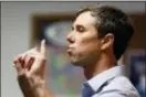  ?? CHARLIE NEIBERGALL — THE ASSOCIATED PRESS ?? Beto O’Rourke speaks at the Internatio­nal Brotherhoo­d of Electrical Workers Local 13 hall in Burlington, Iowa.
