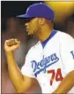  ?? Mark Terrill Associated Press ?? KENLEY JANSEN had eight blown saves in 2019, and a 4.44 ERA in the second half of the season.