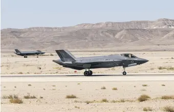  ?? ?? An Israeli F-35 lands at Ovda airbase near Eilat, southern Israel, Oct. 24, 2021.