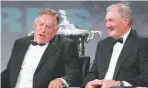  ??  ?? Two of the greatest: Colin Meads and Sir Brian Lochore at a dinner