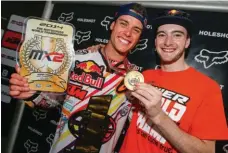  ??  ?? Elle n’est pas si loin l’époque où Jordi rayonnait aux côtés de Jeffrey Herlings et coiffait le titre mondial…