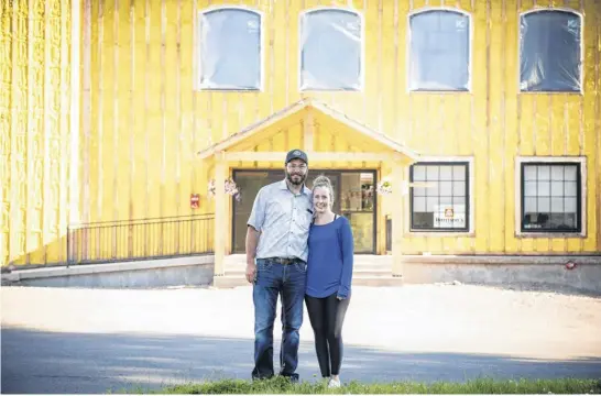  ?? CONTRIBUTE­D ?? Nick and Kimberly Trenholm have repurposed a 100-plus-year-old building in Amherst as a storage facility and commercial space since taking ownership in 2020.