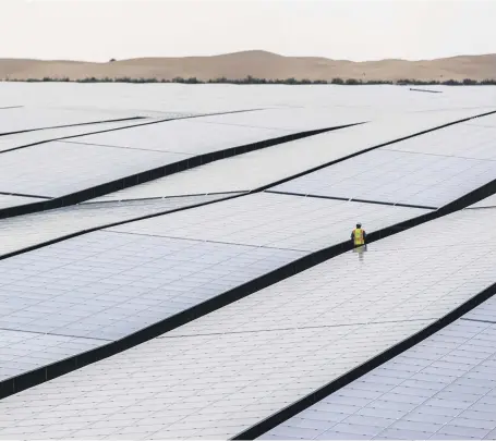  ?? Taqa ?? Taqa’s 1.2-gigawatt solar park in Abu Dhabi. More than 30 per cent of Taqa’s power will come from green sources by 2030