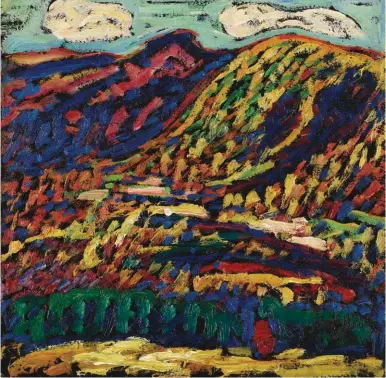  ??  ?? Marsden Hartley (1877-1943), Birch Grove, Autumn, 1910. 12 x 12 in. Estimate: $300/500,000
SOLD: $500,075