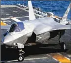  ??  ?? Jump jet: F-35B can land vertically