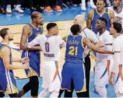  ?? [PHOTO BY BRYAN TERRY, THE OKLAHOMAN] ?? Oklahoma City guard Russell Westbrook does not consider Golden State a big rival, but the series between the NBA teams has become a little more intense, especially since the move of former Thunder star Kevin Durant to the Bay Area.