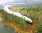  ?? COURTESY OF GREAT LAKES SCIENCE CENTER ?? The IMAX film “Rocky Mountain Express,” showing at Great Lakes Science Center, boasts some striking aerial shots of the Canadian Pacific 2816, a preserved steam locomotive.