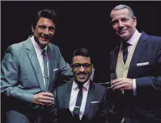  ?? FOTO: VERANSTALT­ER ?? Versetzten ihr Publikum in die 60er-Jahre (von links): Mark Adams (DeanMartin), George-Daniel-Long (Sammy Davis Jr.) und Stephen Triffitt (Frank Sinatra).