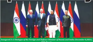  ?? MFA Russia ?? Inaugural 2+2 Dialogue of the Foreign and Defence Minister of Russia and India (December 6,2021).