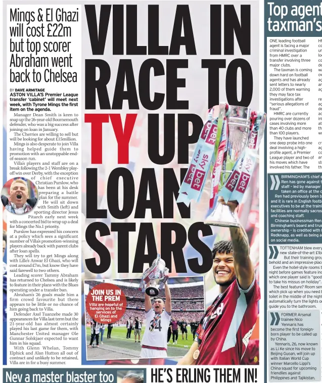  ??  ?? Villa are hopeful of hanging on to the services of El Ghazi and Mings