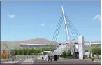  ?? COURTESY OF CITY OF FREMONT ?? A new pedestrian bridge will connect thousands of future residents of new homes and Tesla workers to the Warm Springs BART station in Fremont.
