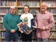  ?? SUBMITTED PHOTO ?? Photo at the Bethel-Tulpehocke­n Public Library with Township Supervisor Lee Groff, left; library staff member Annie Jay, center; and Township Supervisor/Chairman Jake Meyer, right. Groff and Meyer along with Bethel Township Supervisor Mike Graby, not...