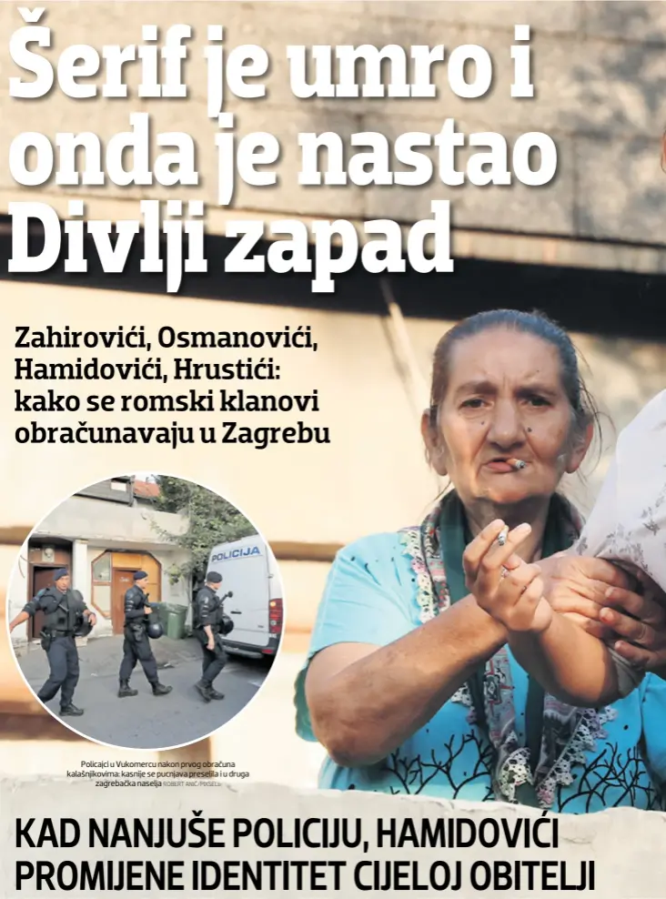  ?? ROBERT ANIĆ/PIXSELL ?? Policajci u Vukomercu nakon prvog obračuna kalašnjiko­vima: kasnije se pucnjava preselila i u druga zagrebačka naselja