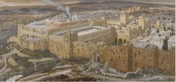  ??  ?? En 1800-talsrekons­truktion av Jerusalem och Herodes tempel. UNDER