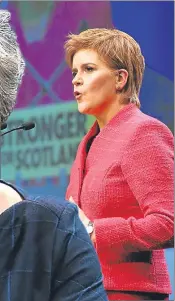  ??  ?? Theresa May, left, suffered on stage. Now Nicola Sturgeon, above, has to deliver