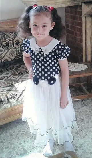  ?? THE ASSOCIATED PRESS ?? Four-year-old Raghad Khanfoura is seen in an Oct. 1 photo released by the Khanfoura family. The picture was taken just hours before she was killed in a Russian airstrike on her grandparen­ts’ house in the central Syrian village of Habeet.