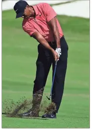  ?? File, Dante Carrer / AP ?? Tiger Woods hits from the first fairway during the final round of the Hero World Challenge at Albany Golf Club.