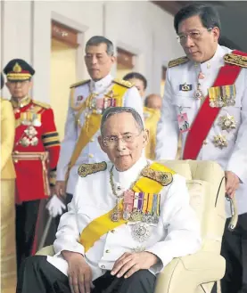  ?? EFE ?? Monarca. Bhumibol Adulyadej, en una imagen de diciembre de 2012.