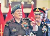  ?? PTI ?? Chief of the Army Staff General Bipin Rawat at Officers Training Academy in Chennai on Monday.