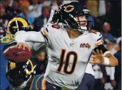  ?? KEITH BIRMINGHAM — SCNG ?? Mitchell Trubisky of the Chicago Bears could be an option for the 49ers at quarterbac­k. Trubisky is a player 49ers head coach Kyle Shanahan has studied.