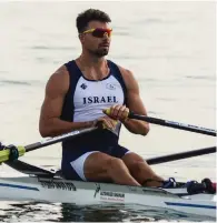  ?? (Alon Oz/Daniel Rowing Centre) ?? ISRAELI ROWER Dani Fridman won his second gold medal of the 20th Maccabiah yesterday, finishing first in the singles sculls in the Kinneret.