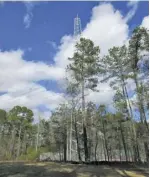  ?? COURTESY PHOTO ?? A tower CWS constructe­d earlier this year near Boston in Culpeper County. It's the same height (195’ with a 4’ lightning rod) and same style (lattice) as the structure proposed for Sperryvill­e.