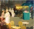  ??  ?? Richard E. Miller (1875-1943), Femmes Elegants dans la
rue, Paris (Elegant Ladies on Paris Boulevard), ca. 1889-1906. Oil on canvas, 18¼ x 21½ in. Collection of the Tucson Museum of Art. Gift in memory of Jean L. Hoffman. 2010.31.1.