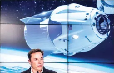  ?? AFP ?? Musk plans to send two astronauts into space on Wednesday.