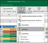  ??  ?? Bedingte Formatieru­ngen gestalten Zellen automatisc­h – in diesem Beispiel mittels Farbskalen.