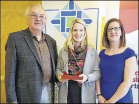  ??  ?? Excellence in Community Developmen­t – Aggregate Equipment Atlantic Ltd. Truro Deputy Mayor Tom Chisholm, Jennie Johnson of Aggregate Equipment in Truro and chamber president Joanne Mcrae.