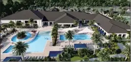  ??  ?? The 39,000-square-foot Clubhouse will be the social hub of the community, offering residents a country club lifestyle all year long with unparallel­ed amenities but without the fees.