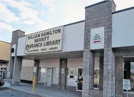  ?? KARENA WALTER TORSTAR ?? The lease for the Merritt branch of St. Catharines Public Library is up this spring and city council would like other locations to be considered.