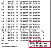  ?? ?? Als maximal mögliche Client-to-Client-Nettodaten­rate messen wir hier knappe 2,4 Gbit/s.