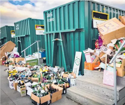  ?? Photo / Warren Buckland ?? Dumping of non-recyclable­s and overflowin­g has previously been an issue at Martin Place. The facility is pictured here after Christmas 2018.