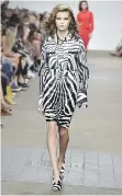  ??  ?? Zebra prints were popular at Topshop’s show in London, England.