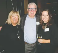  ??  ?? Anne Donaldson, left, and her husband Tom Donaldson, the chairman of Edo Japan, with Worthingto­n PR & Story’s Paula Worthingto­n.