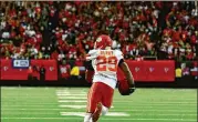  ?? HYOSUB SHIN / HSHIN@AJC.COM ?? Berry’s intercepti­on return on a two-point try led the Chiefs to a win over the Falcons in 2016.