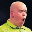  ??  ?? HELD HIS NERVE Reigning champ Michael van Gerwen